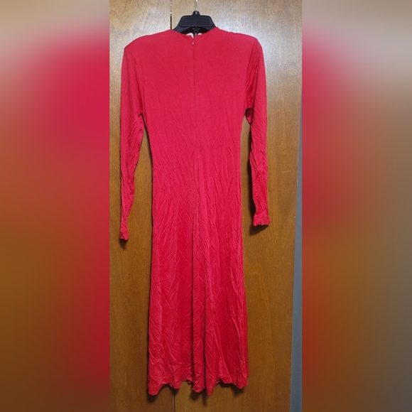 Elegant Red Long Sleeve Dress By Farmrio - Picture 3 of 6